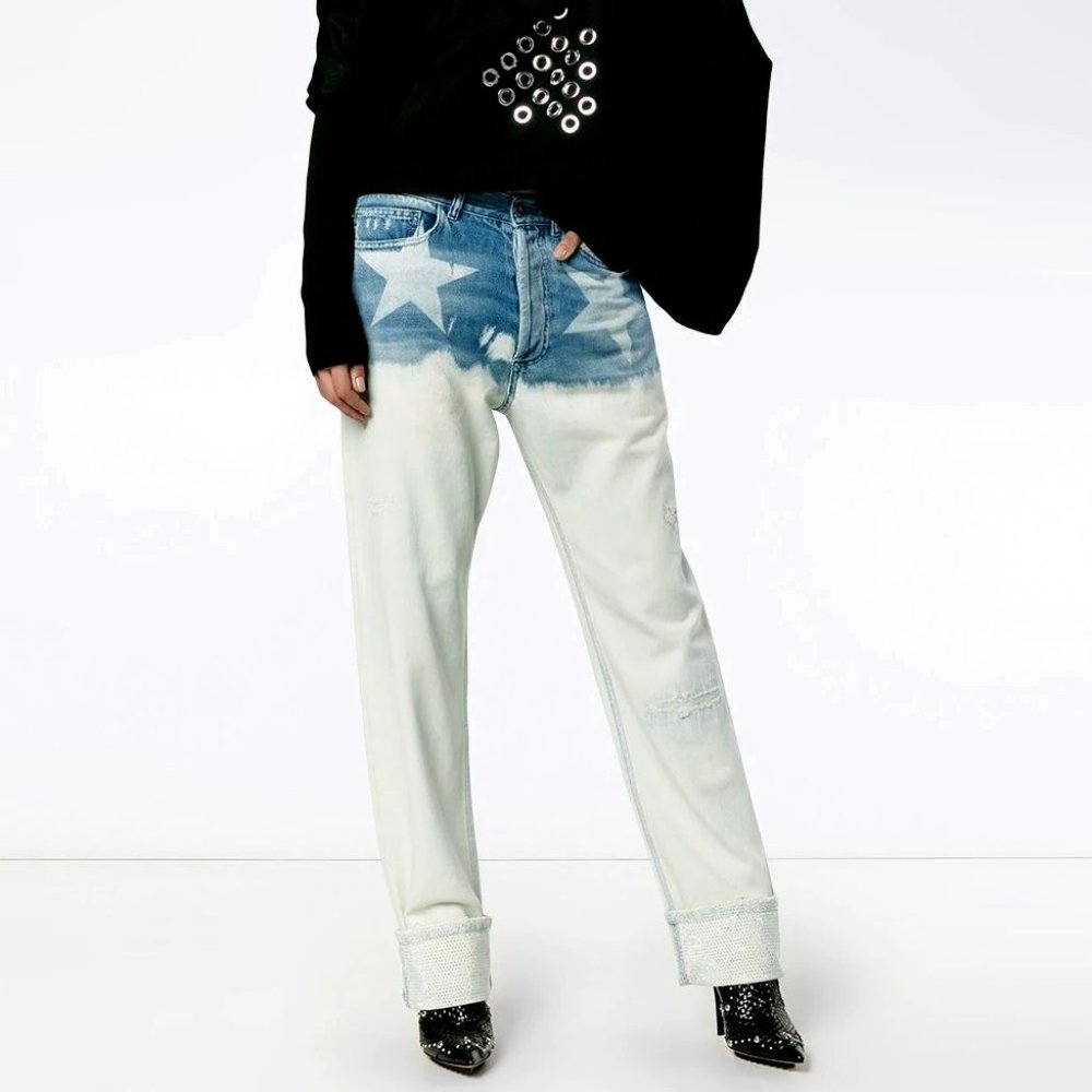 Faith Connexion star denim washed dye eye jeans 26